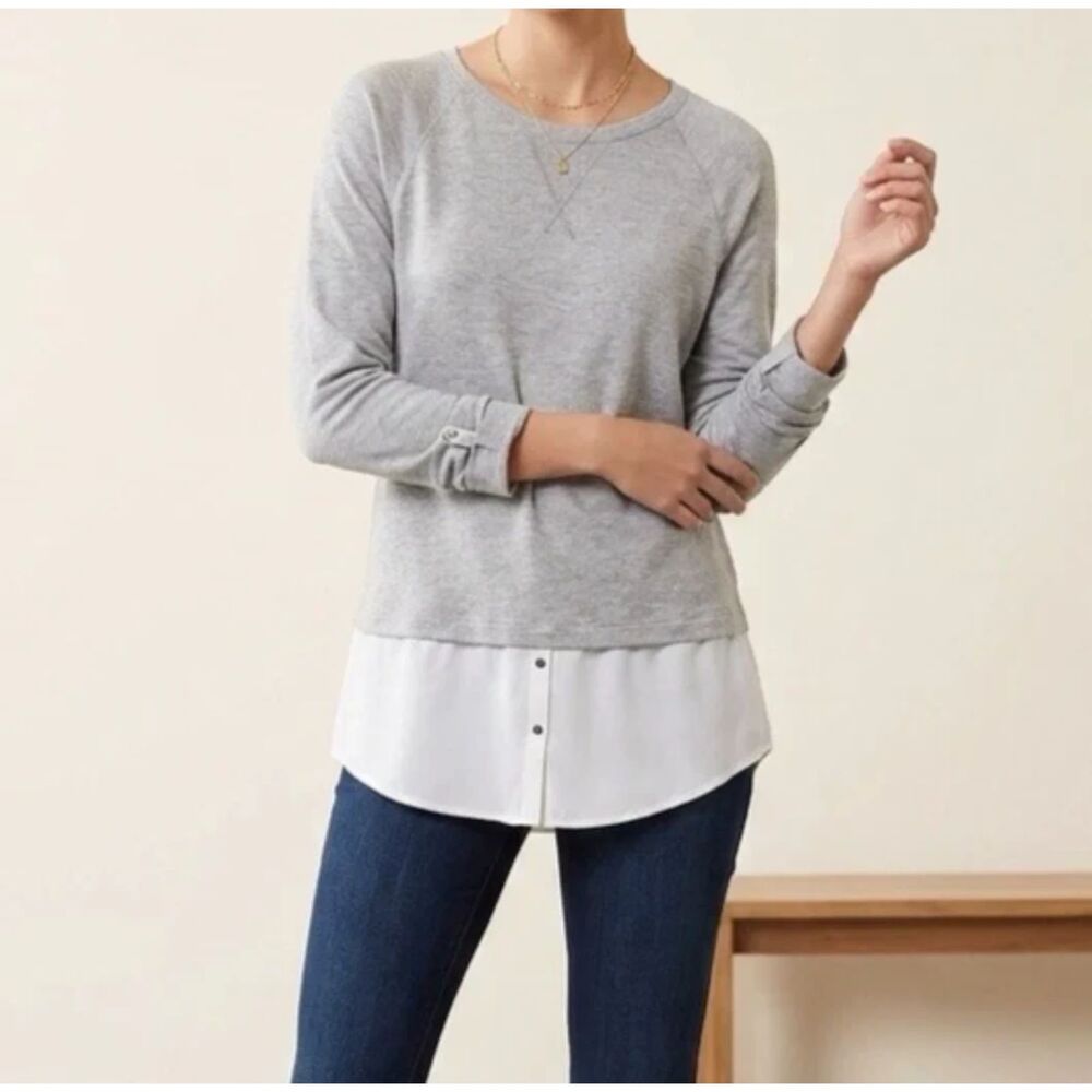 Dolan Left Coast Collection Layered Sweater Womens Medium Longline Shirt USA